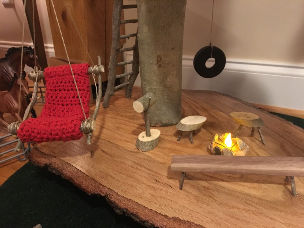 Indoor Treehouse Furniture Made of Wood and Sticks