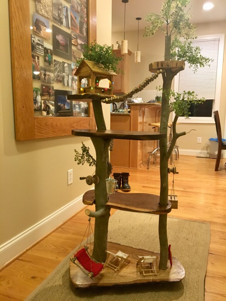 Back of Finished Indoor Treehouse