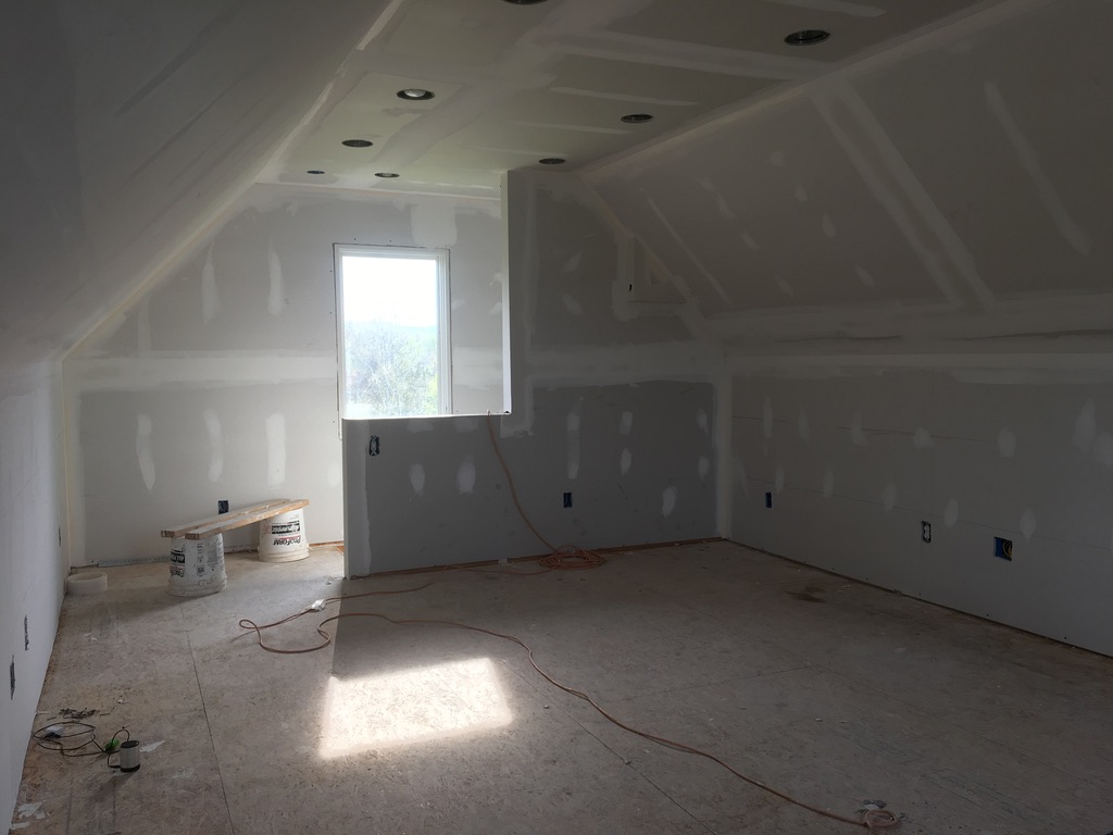 Unfinished Drywall Installed