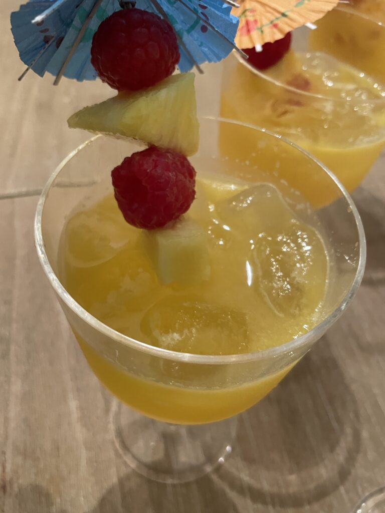 Umbrella cocktail picks with fruit