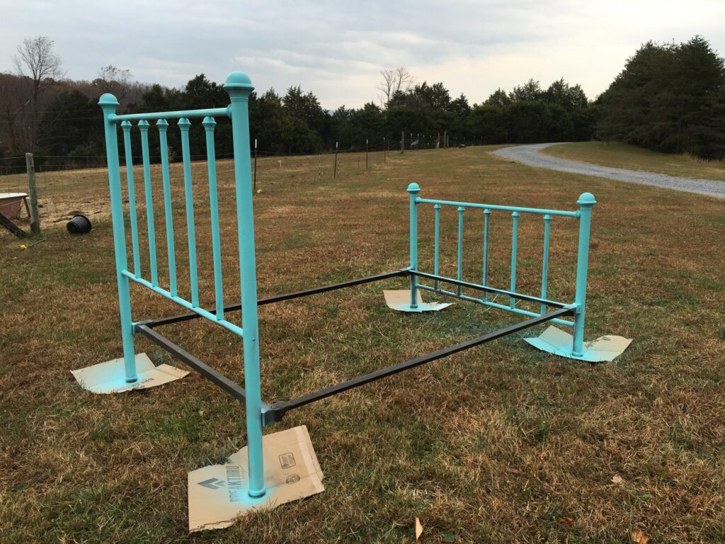 Painted Brass Bed