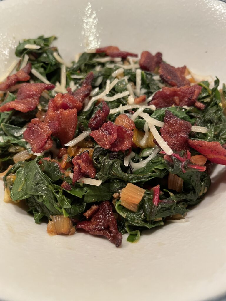 Swiss chard and bacon.