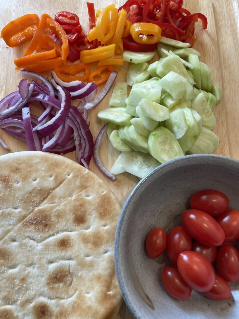 Hummus plate ingredients