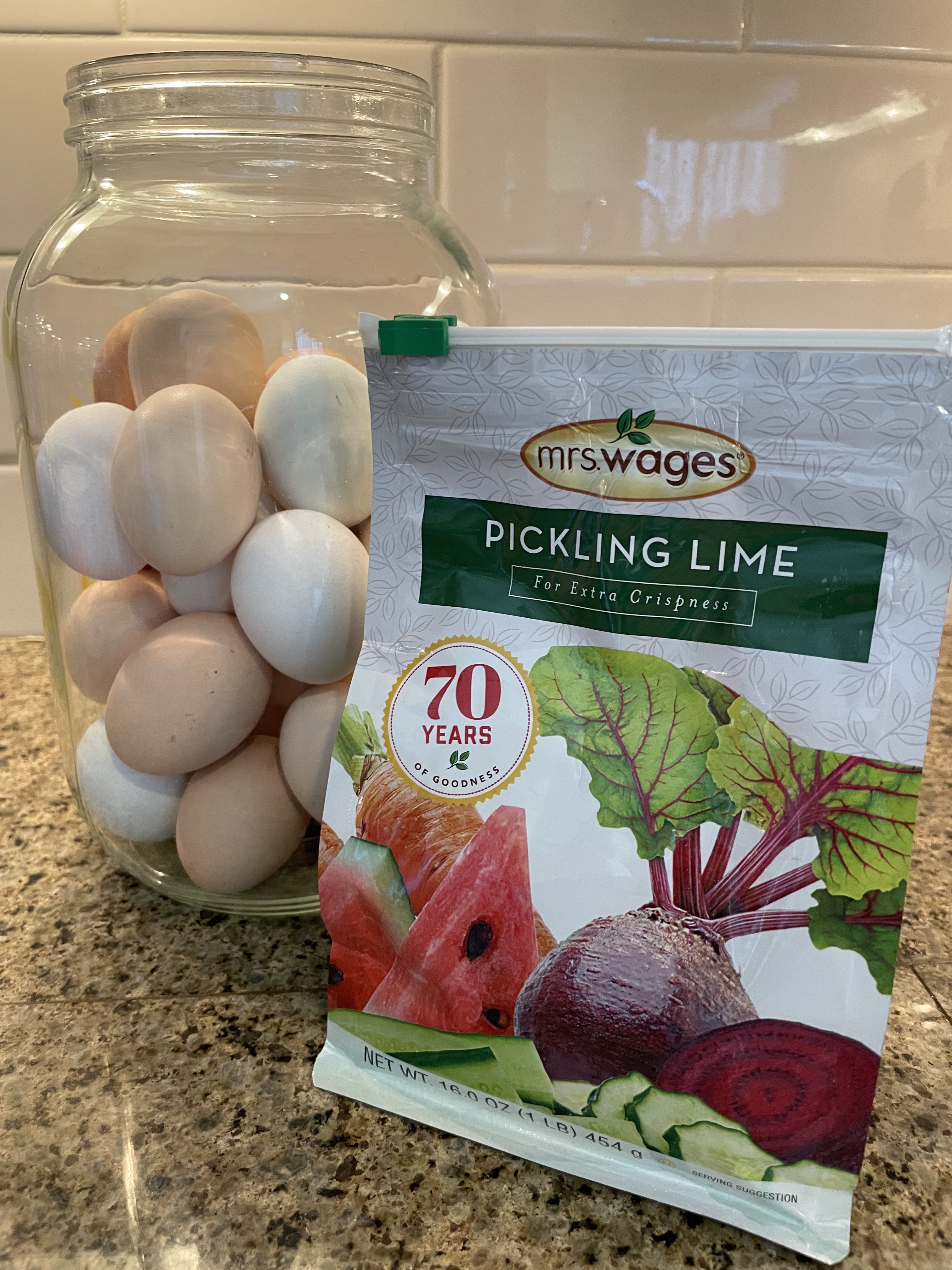 Pickling Lime to Water Glass Eggs