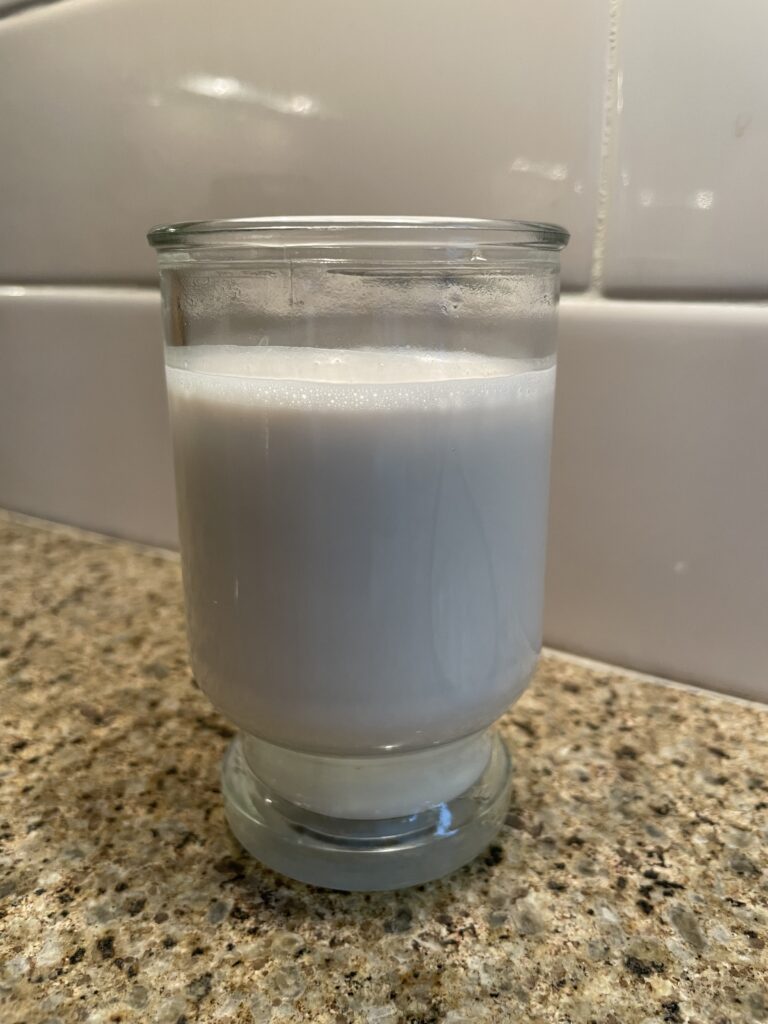 Glass of almond milk